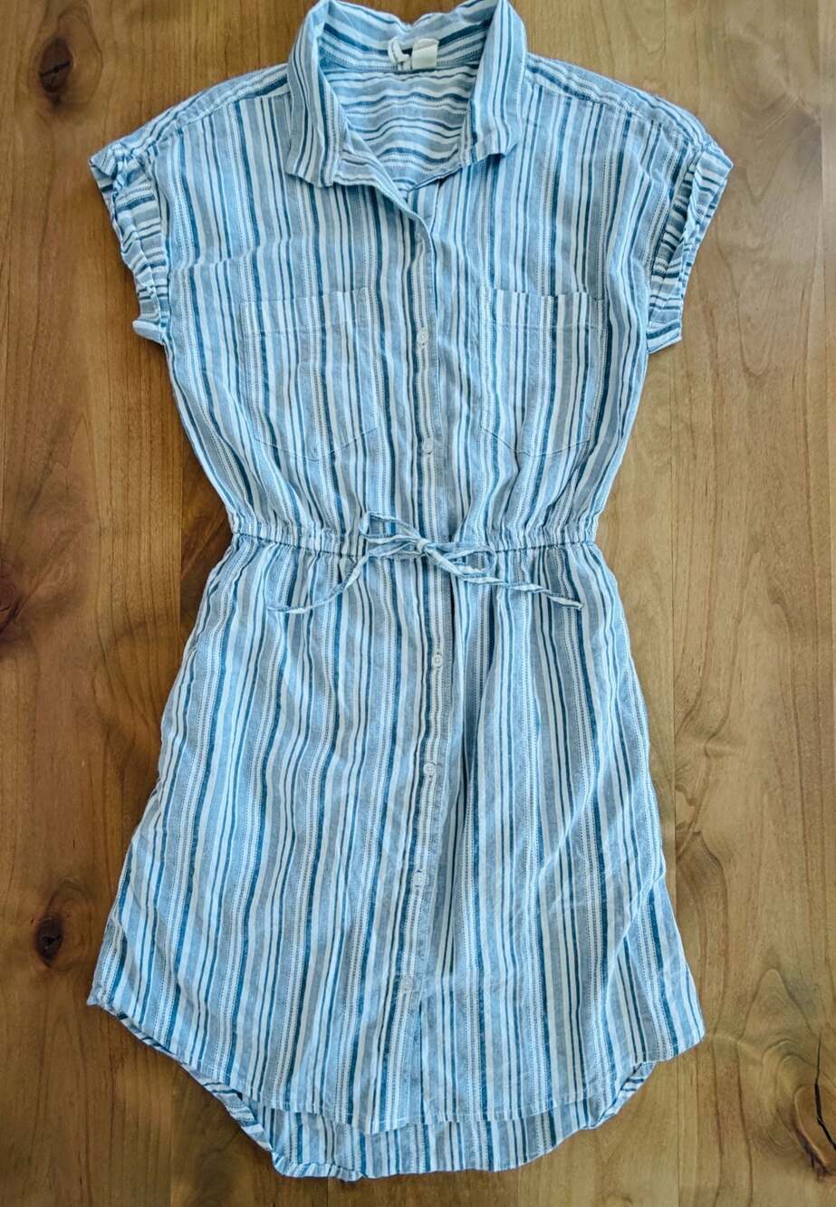 Japna Women's Striped Button-Down Shirt Dress Size M